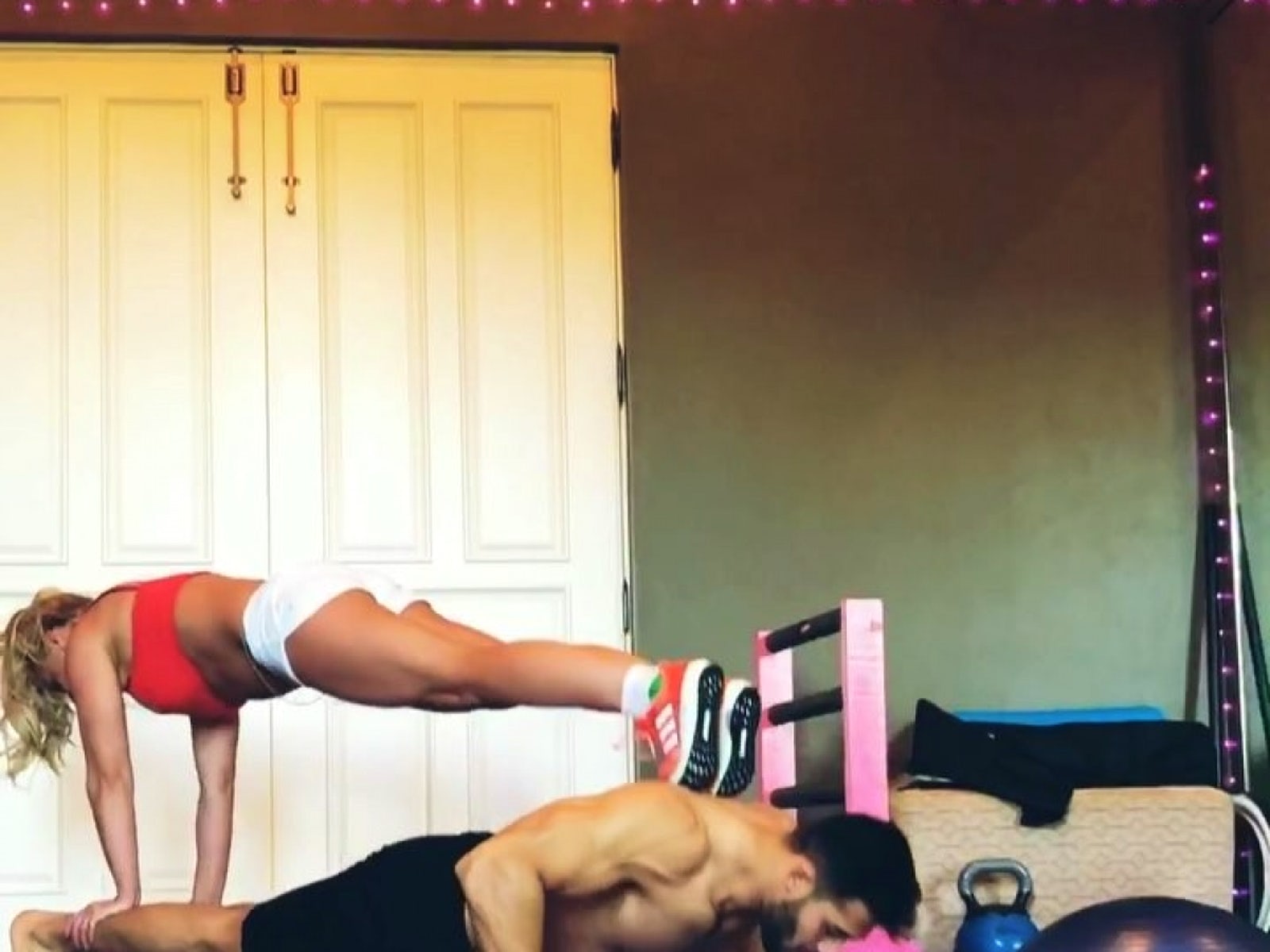 Britney Spears and Sam Asghari perform couples workout in new video